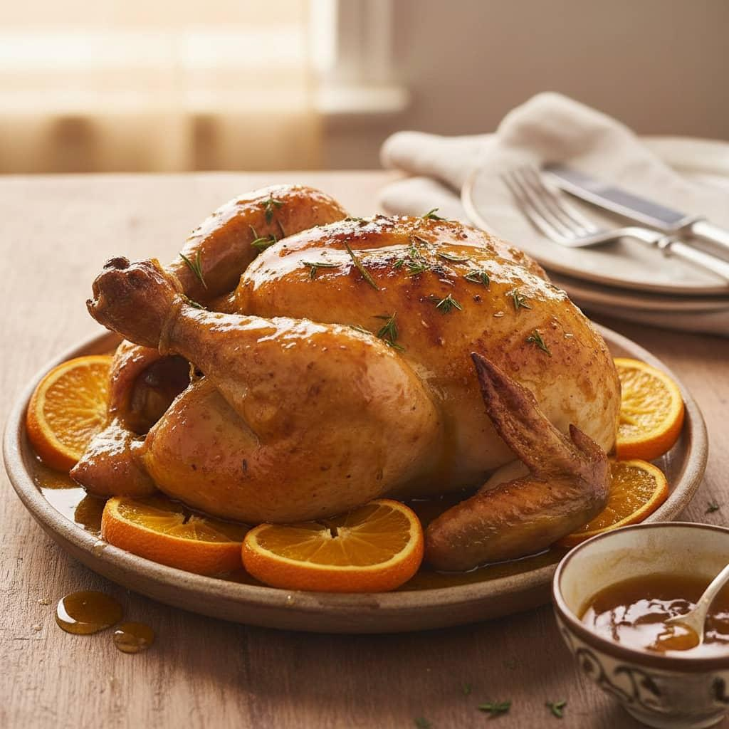 Pollo Horneado con Miel y Jugo de Naranja «estilo agridulce»